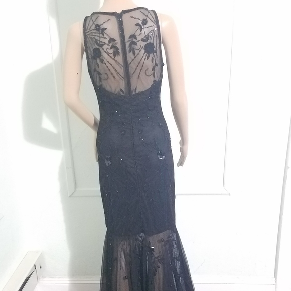 Parker black embroidered sequin gown 4 - Picture 4 of 7